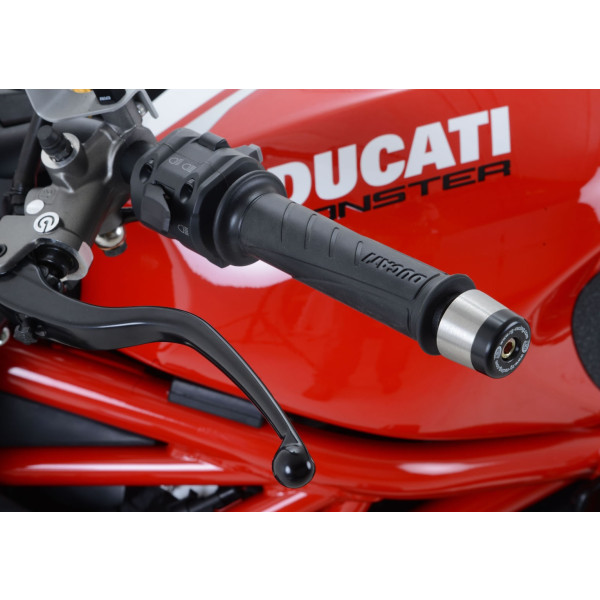 R&G Bar End Sliders for the Ducati DesertX '22-, Ducati Monster 1200R '16-, Monster 1200S '17-, Supersport (S) '17-'20, Supersport 950 '21- & Monster 950 (+) '21- & Monster 937 (+) '21-